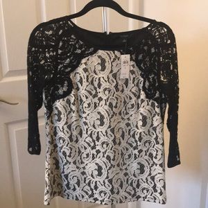 Black and white lace top